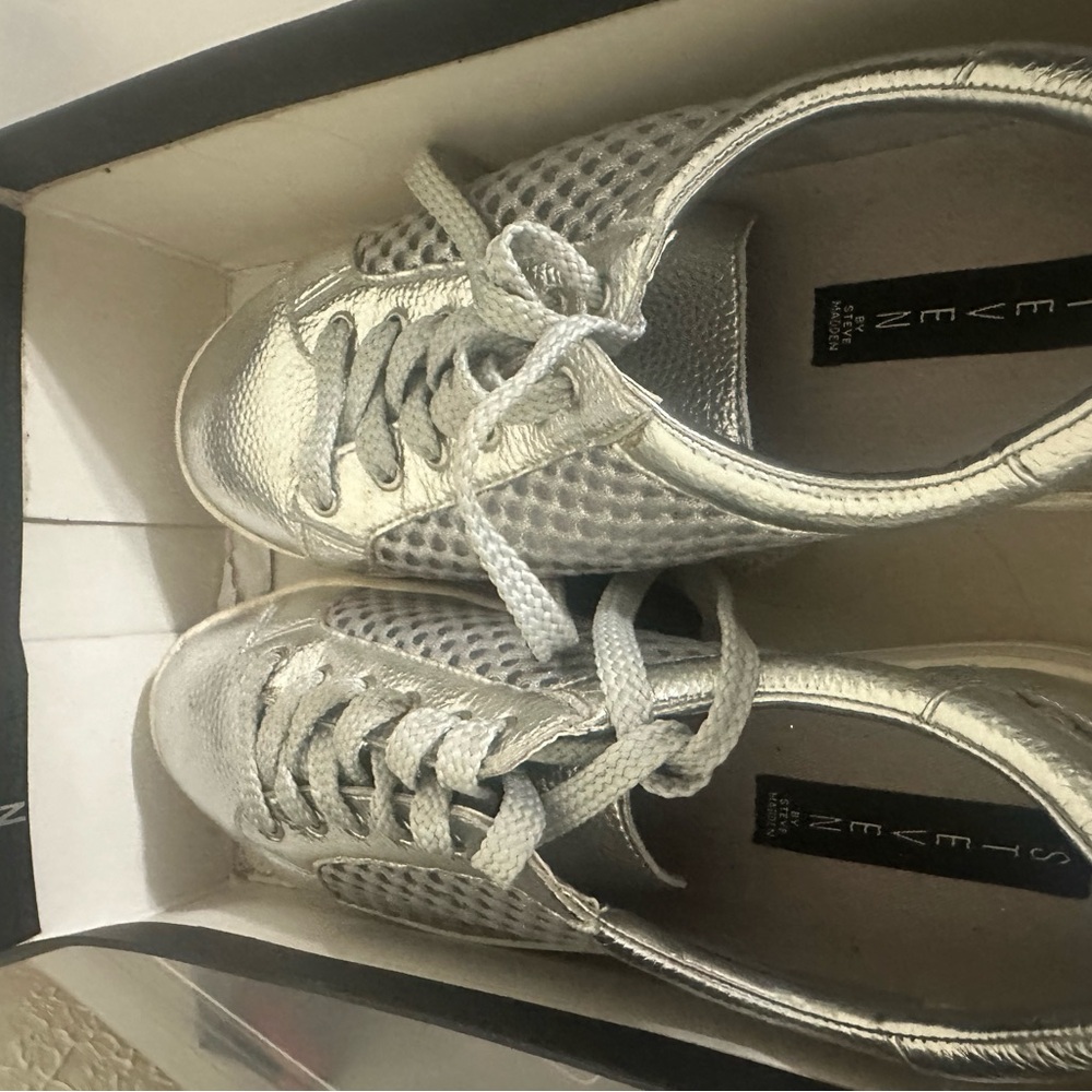 Steve Madden Metallic Silver Women's Sneakers